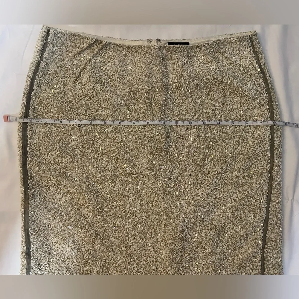 Vintage Beverly & Monika Cream Sequin Skirt Large
